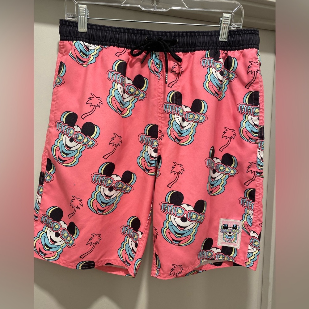 Disney Collection by Neff Pink Mickey Mouse Men's Swim Trunks Board Shorts - M